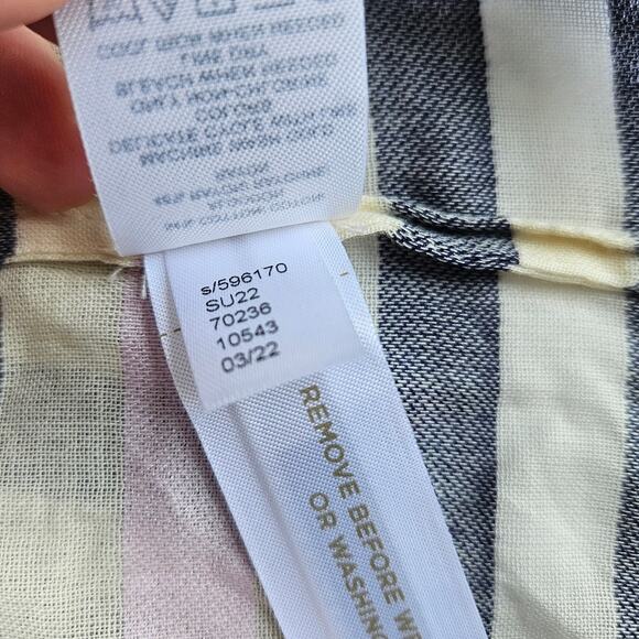 New LOFT Sunset Stripe Wrap Ruana Kimono Summer Layering Size M/L Lightweight - Picture 13 of 13